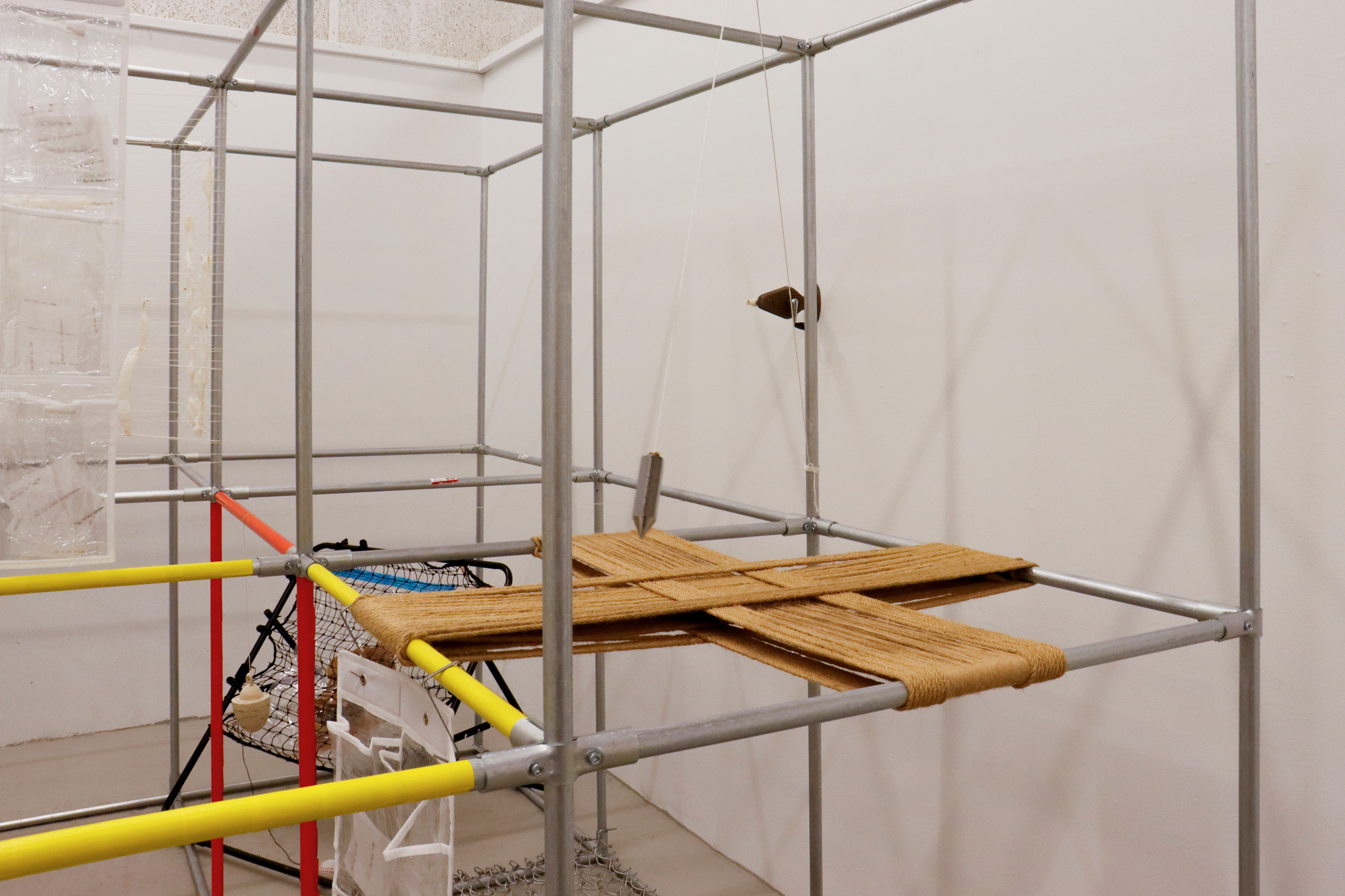 Shifting Center detail by oneg - transparent pockets accumulating written sentences from visitors